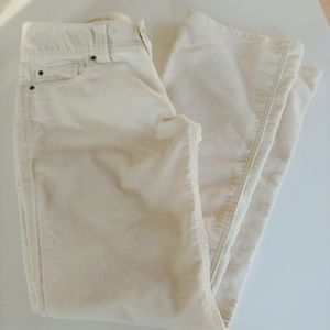 Abercrombie cream cord pants  6. A roomy 6. Fits more like a traditional 8.
